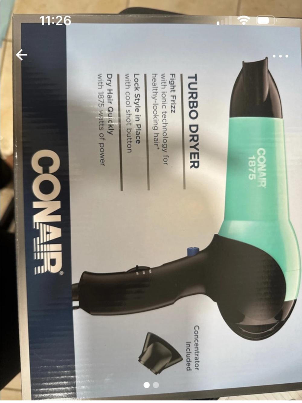 Turbo Dryer 1875 in Mint Green and Black